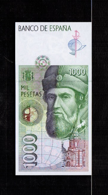 Spain 1000 PESETAS 1992 First Issue No Letter Prefix 6 digit #s Gem UNC