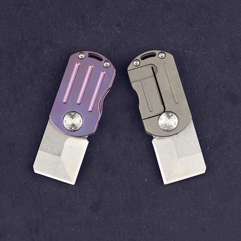 Mini Small Edc Office Pocket Folding D2 Steel Blade Knife Titanium Handle Tools