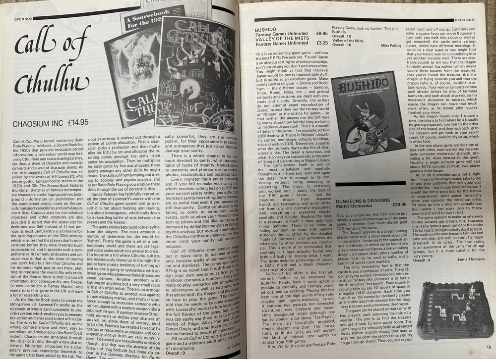 WHITE DWARF MAGAZINE, ISSUES 32 & 38, GAMES WORKSHOP, TOLKIEN, DUNGEONS DRAGONS