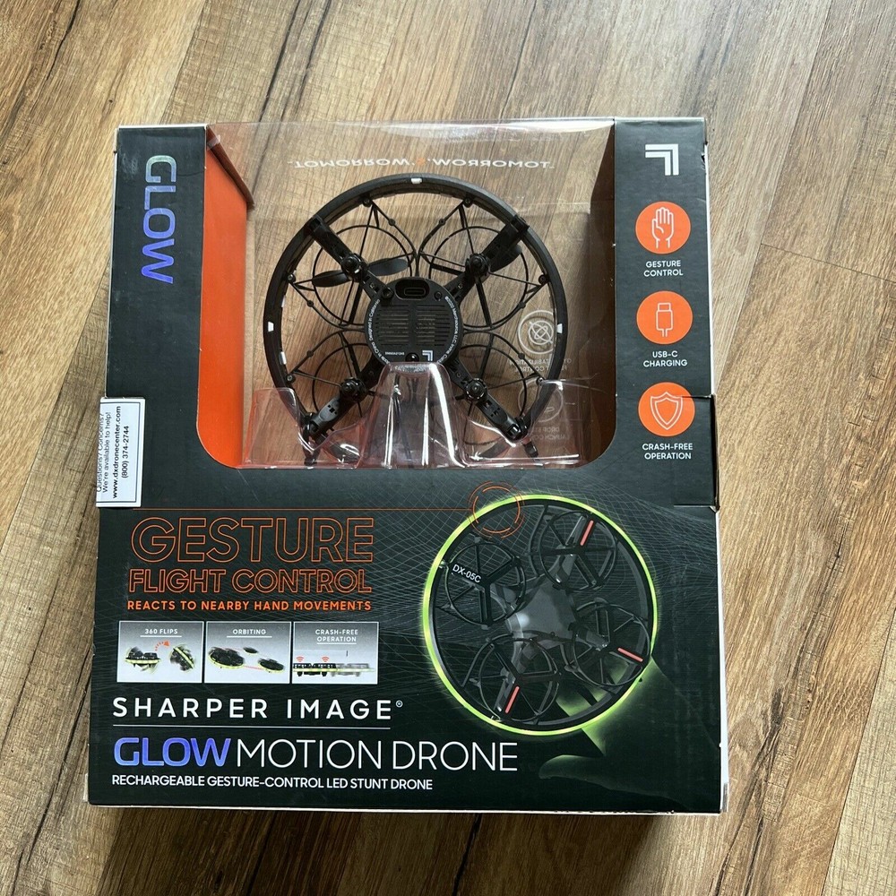 Sharper Image® 5-Inch Glow Motion Drone Gesture Control USB-C Charge 8 LED Light