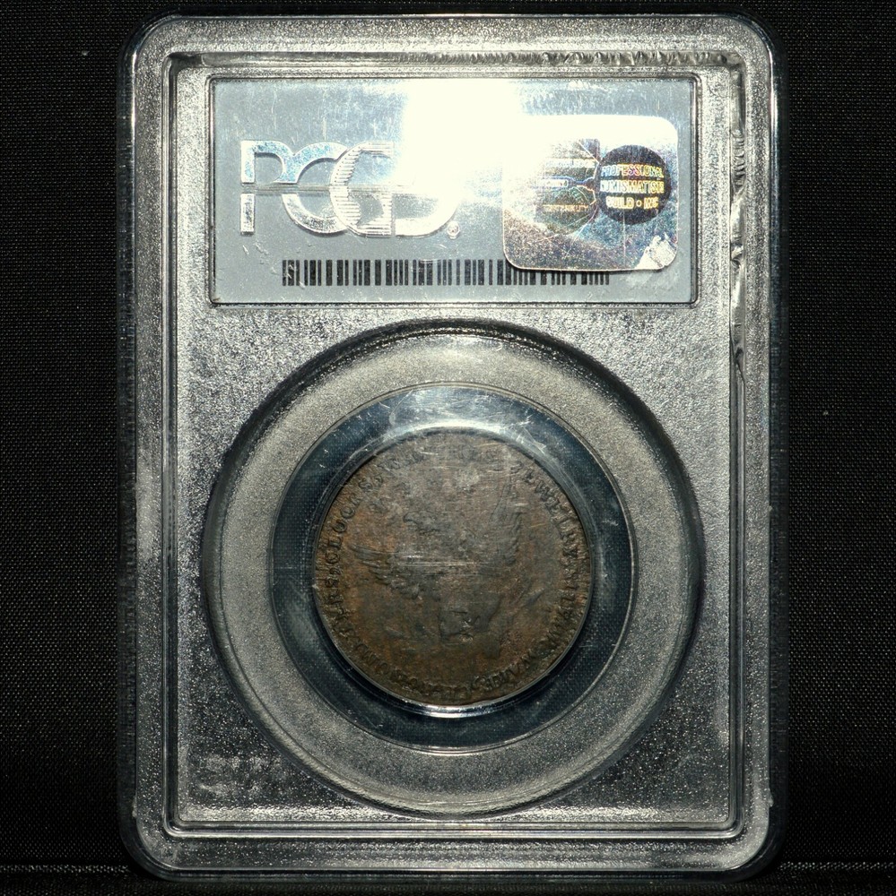 1789 MOTT 1C TOKEN ✪ PCGS AU-50 ✪ THIN ENGRAILED EDGE ALMOST UNC ENG ◢TRUSTED◣