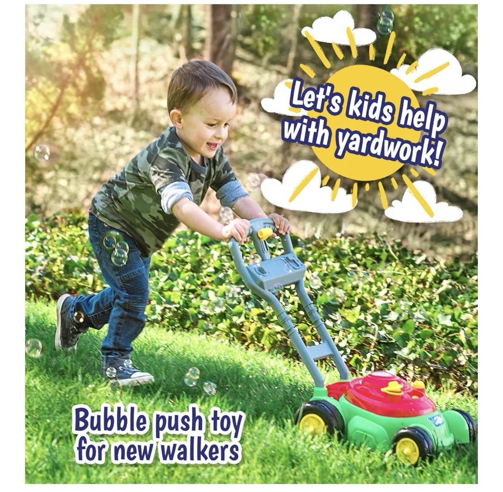 Maxx Bubbles Bubble N Go Mower Bubble Lawn Mower Includes 4 oz Bubble Solution