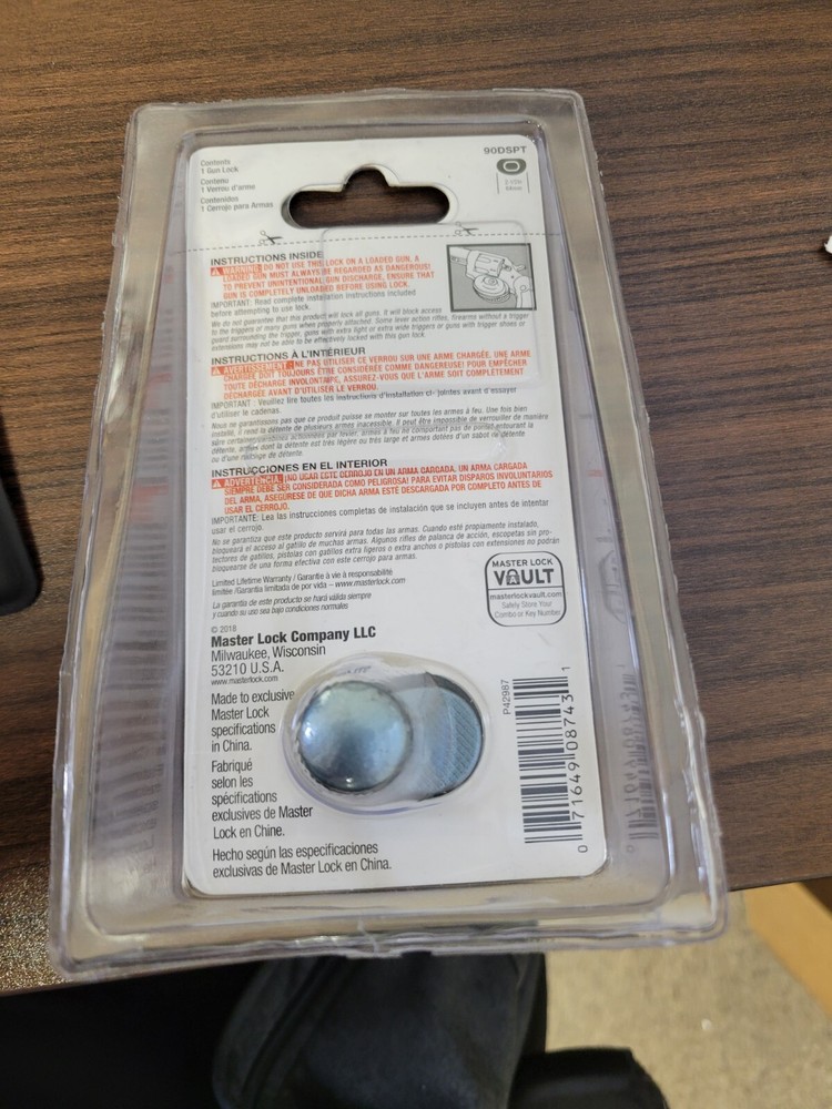 Master Lock 90DSPT Keyed Gun Trigger Lock, 1 Pack Gun Lock With 2 Keys