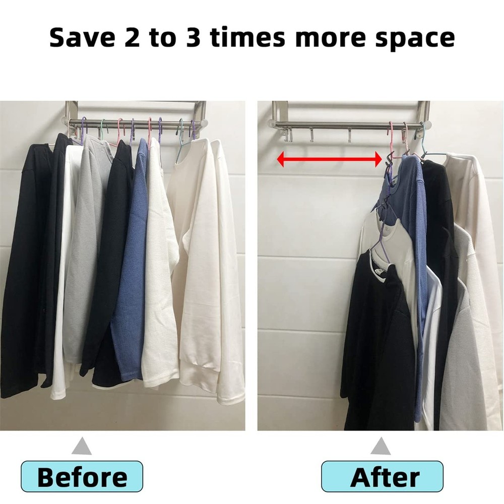 Plastic Cascading Hanger Hooks Extender Clips Connection, Space Saving Wardro...