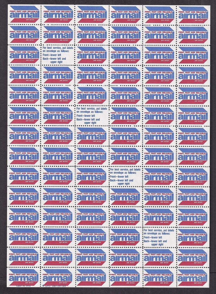 US Airmail & Special Delivery sheets (14 sheets)