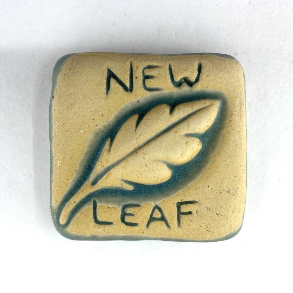 New Leaf 2x2" Ceramic Art Tile by Gretchen Kramp