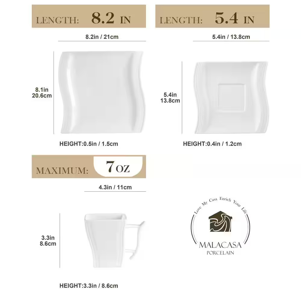 Flora 18-Piece Porcelain Dinnerware Set (Service for 6)