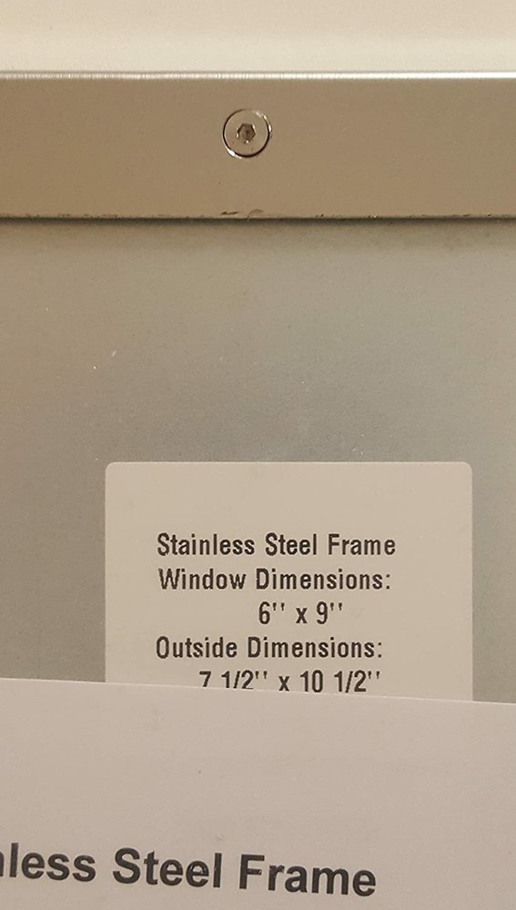 Elevator certificate frame 6x9 stainless Steel -REF24-1027