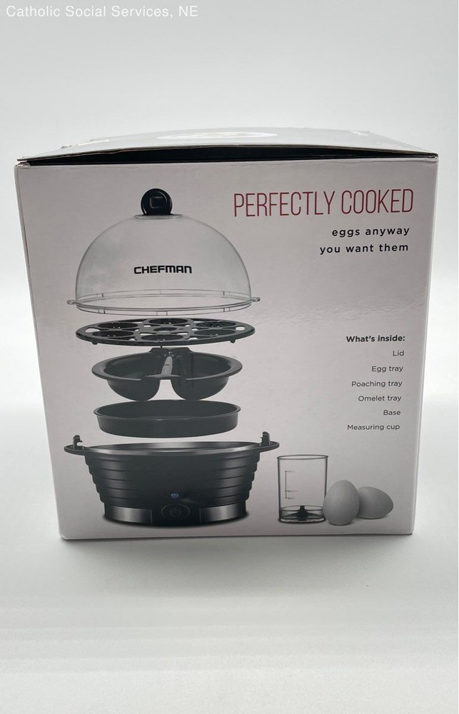 Chefman Black Electric Rapid Egg Cooker, Holds 6 Eggs