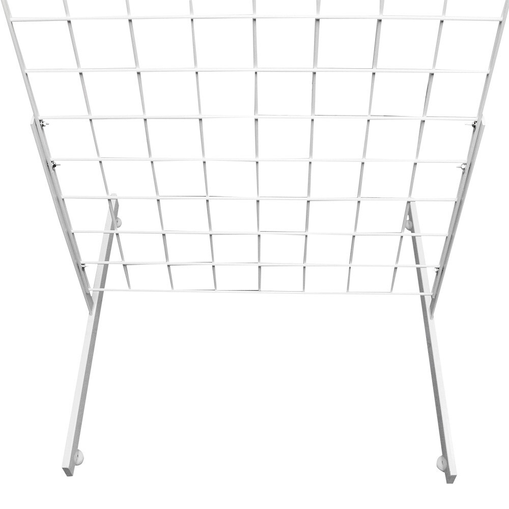 3 WHITE Gridwall Panel 4 Ft Tall Wire Grid Shelving Board T-Leg Retail Display