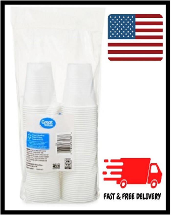 Great Value All Purpose Disposable Plastic Cups, Clear, 5 oz, 100 Count