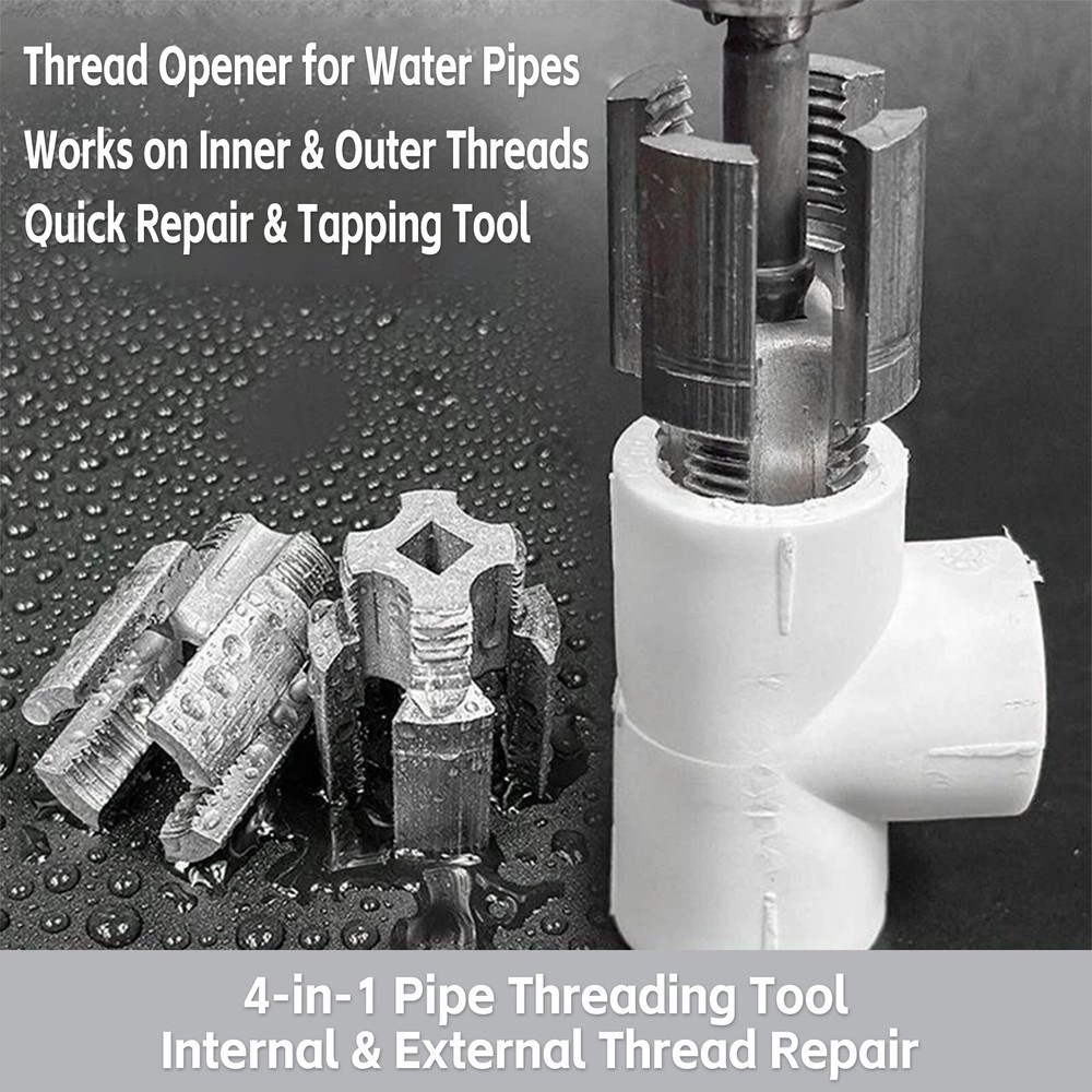 Integrated Internal & External Pipe Threading-Tool, PVC Pipe Threader Kit USA