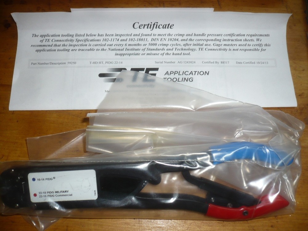 TE Connectivity 59250 crimper, crimping