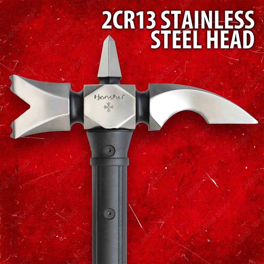 Honshu Spiked War Hammer | Nylon Handle | Includes Sheath | 18 1/4" Overall
