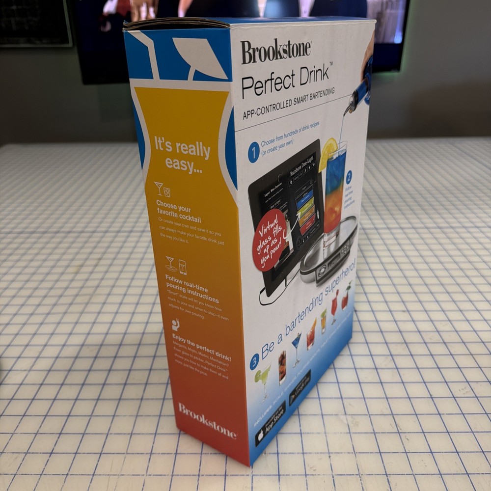 Brookstone Perfect Drink App-Controlled Smart Bartending Cocktail 9" Scale New.