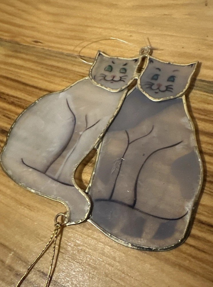Cat Sun Catcher With Hearts
