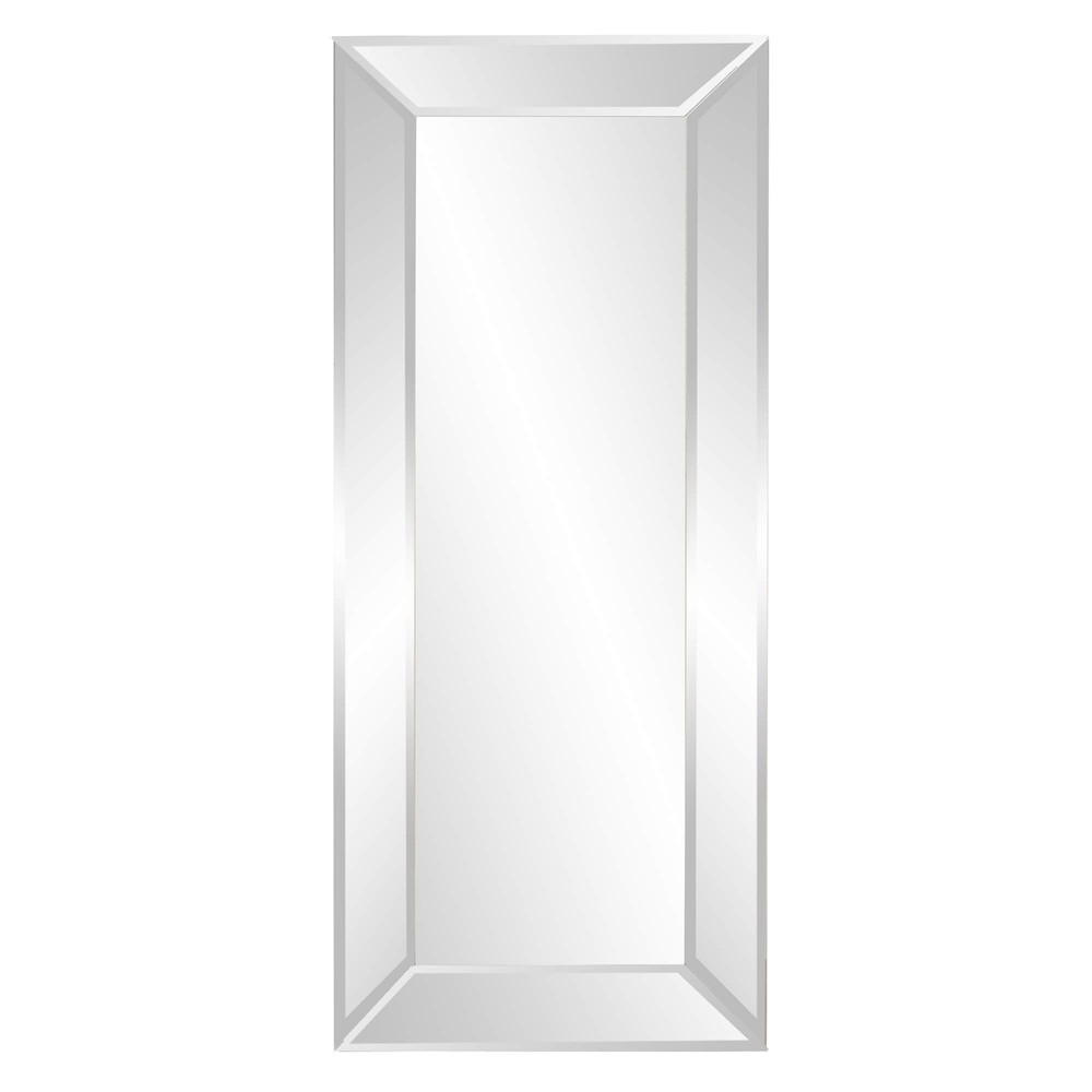 Howard Elliott Vogue Inward Rectangular Hanging Wall Mirror, Large Silver