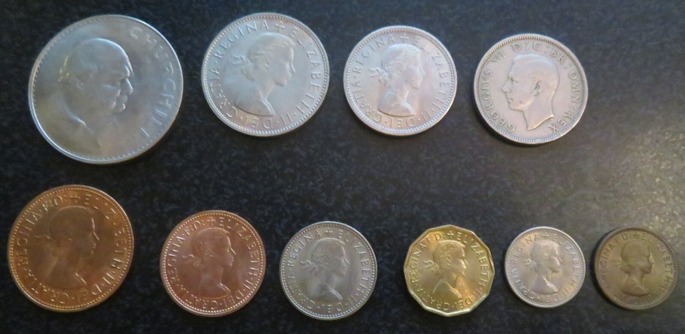 10 pre demical english coins