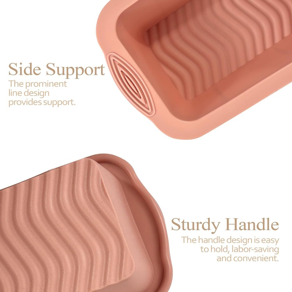 Silicone Bread Loaf Pan 2 PCS Rectangular Non-Stick Baking Mold Pans for Oven