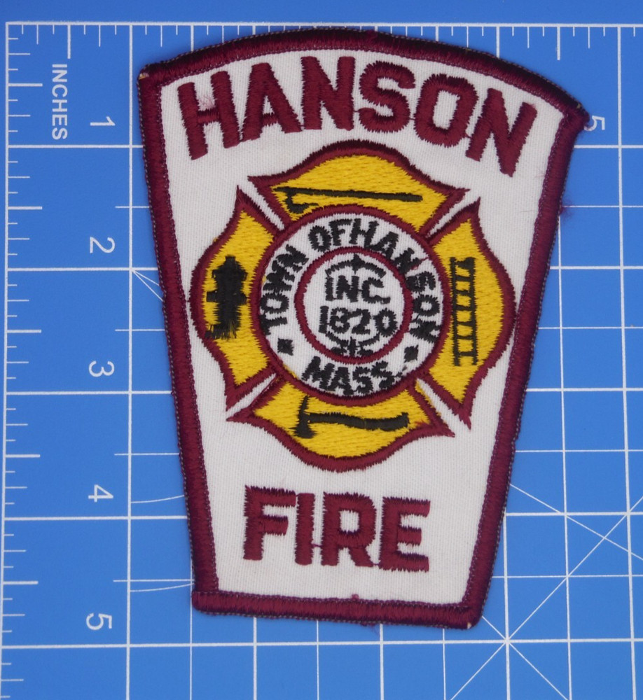HANSON MASSACHUSETTS MA Fire Department Patch-cloth back
