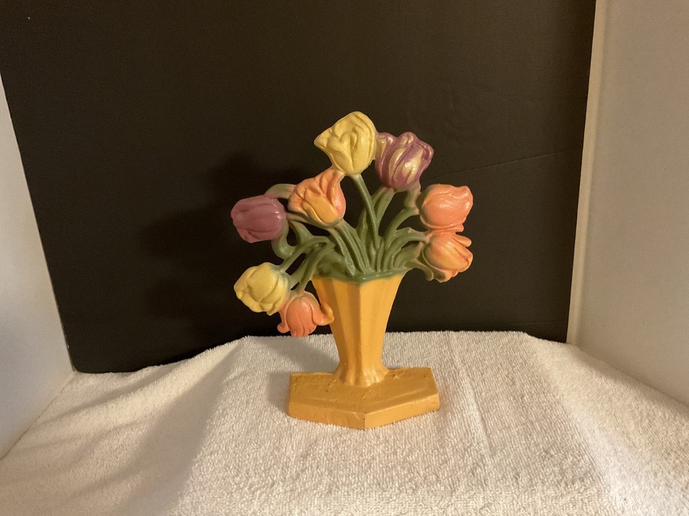 Vintage John Wright Cast Iron Tulip Doorstop