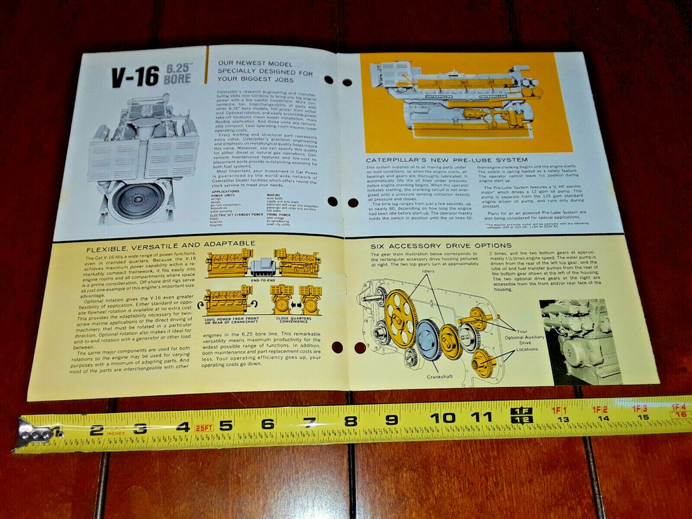 CATERPILLAR CAT V-16 ENGINE BROCHURE