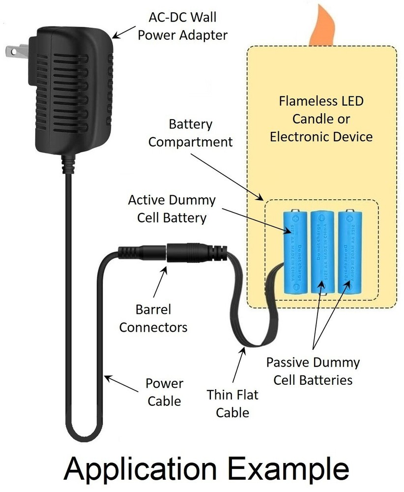 3 x AA Battery Replacement Eliminator Kit for Electronic Devices