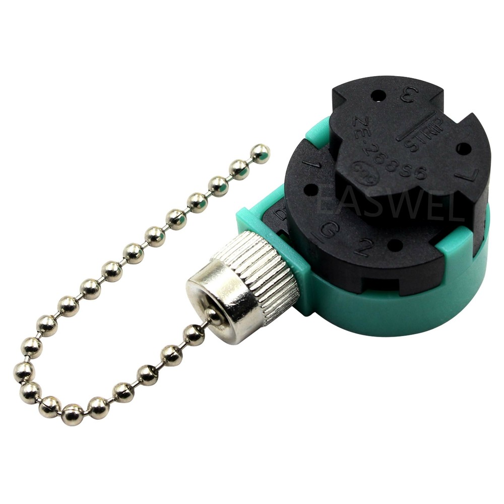 New ZE-268S6 4-wire 3-Speeds Pull Chain Switch Control for Ceiling Fan