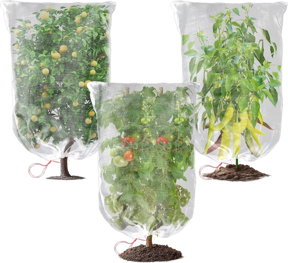 Sukh Bird Netting 3 Pack 2.3x3.3 FT Drawstring Pest Barrier