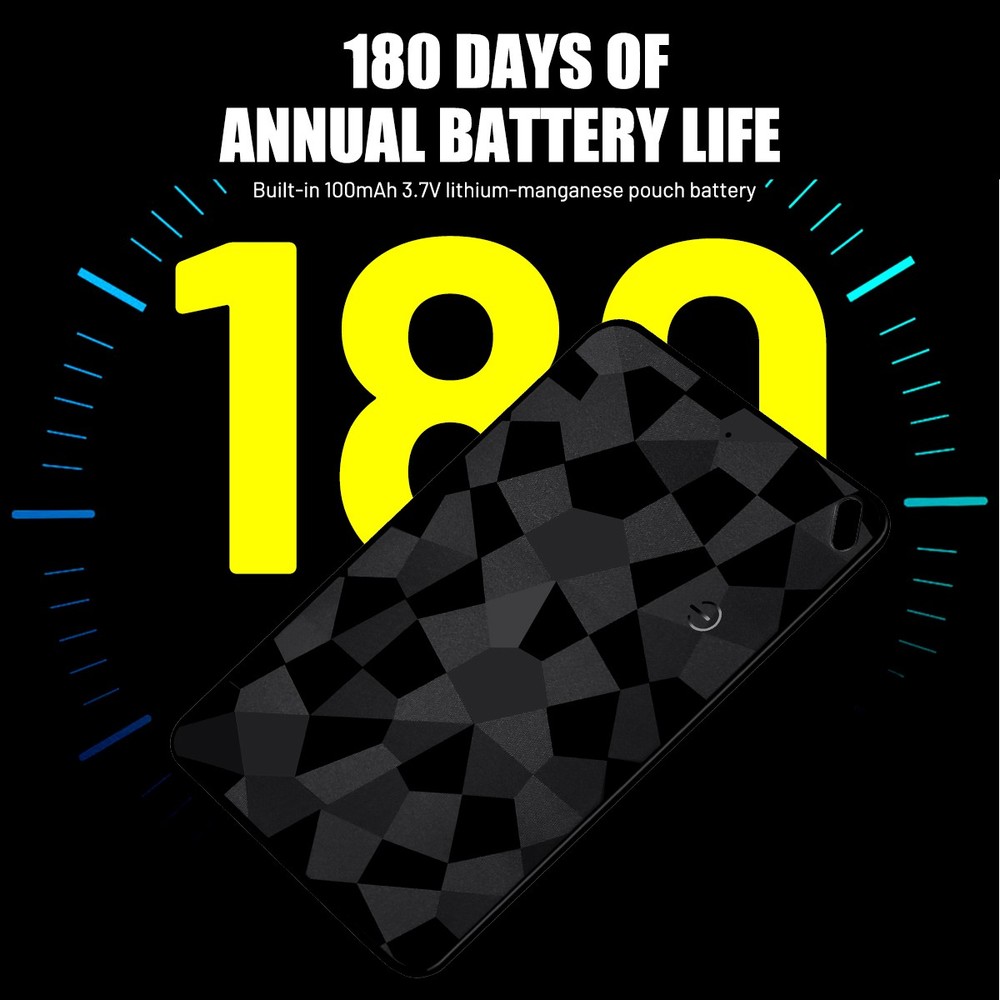 Black Wireless Charging Smart Card Tracker ABS Wallet Tracker Tracking Device