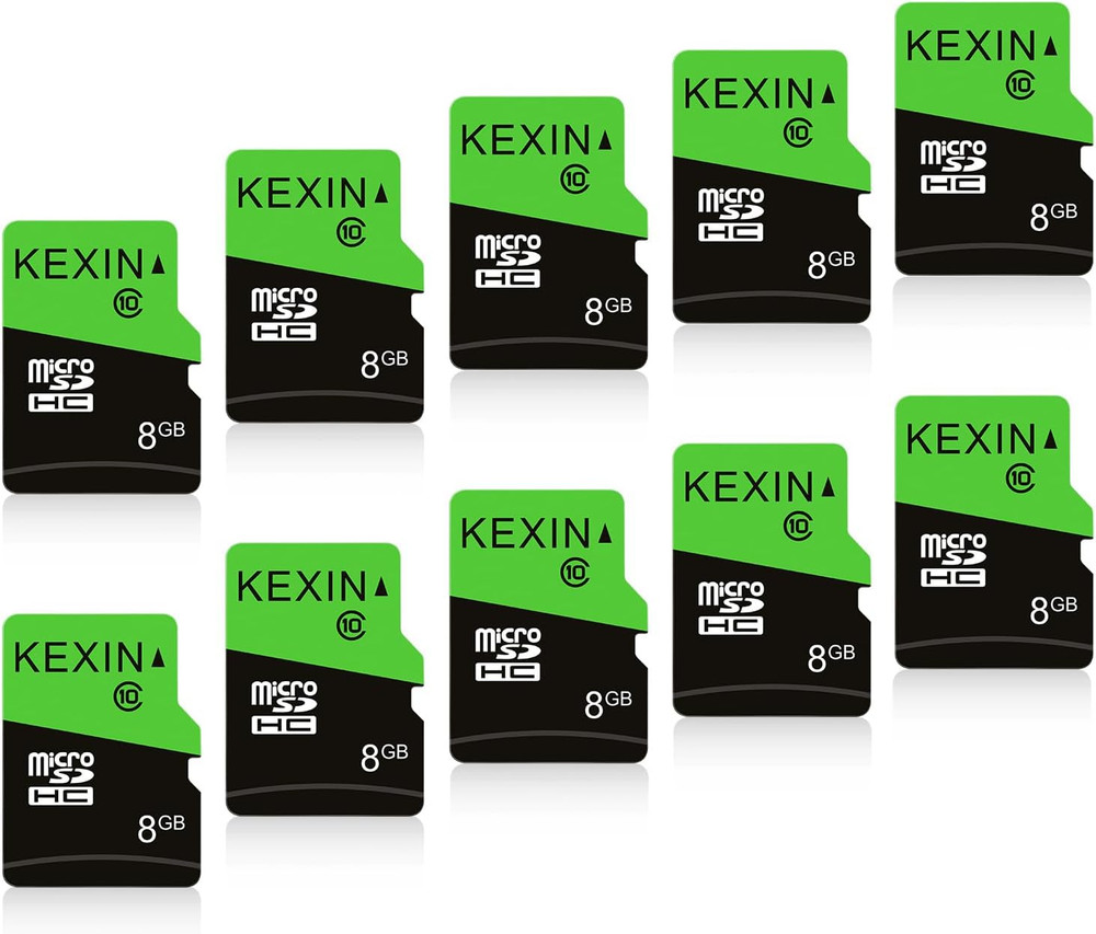 8GB Micro SD Card 10 Pack with SD Adapter Microsdhc Memory Card UHS-I C10 Micro