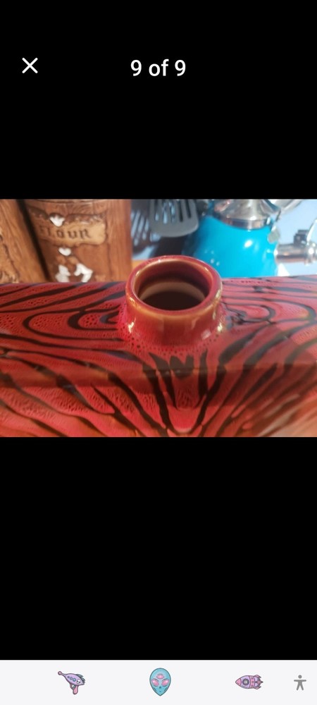 Art Van Container/Vase Red Ceramic