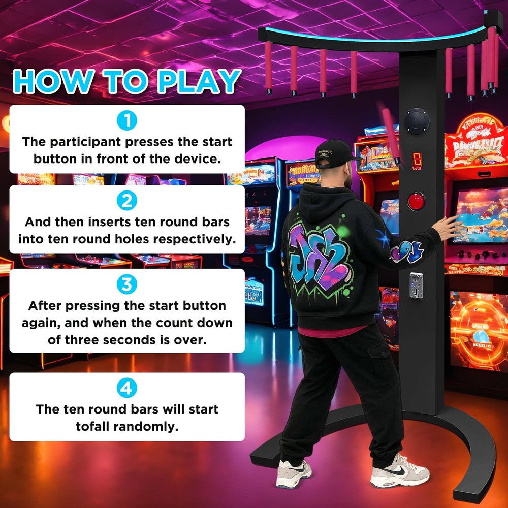 Arcade Game Machine Coin Operated Interactive Reaction Skill Game for Arcades