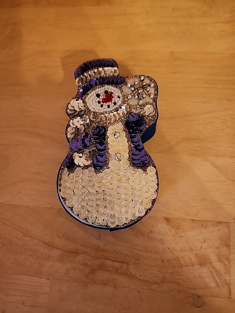 Blue And White Satin And Sequin Box