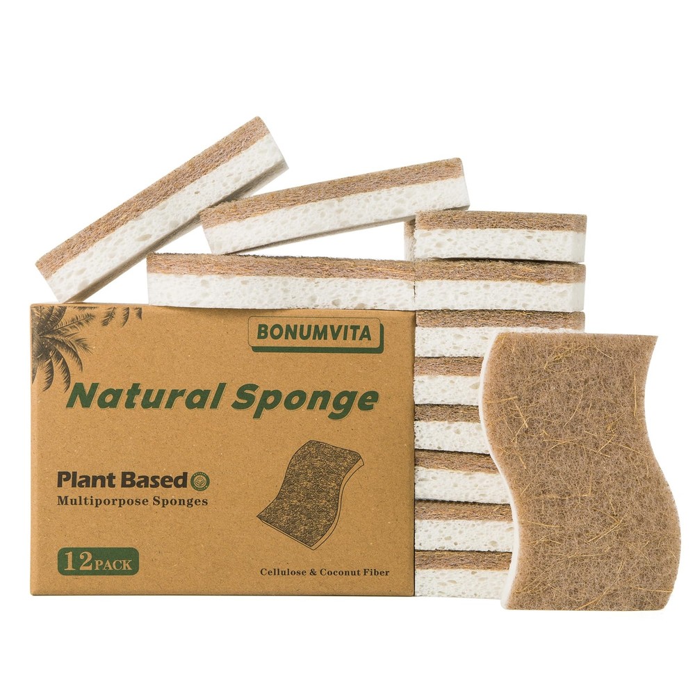 Natural Kitchen Sponge,12 Pack Kitchen Dish Sponge