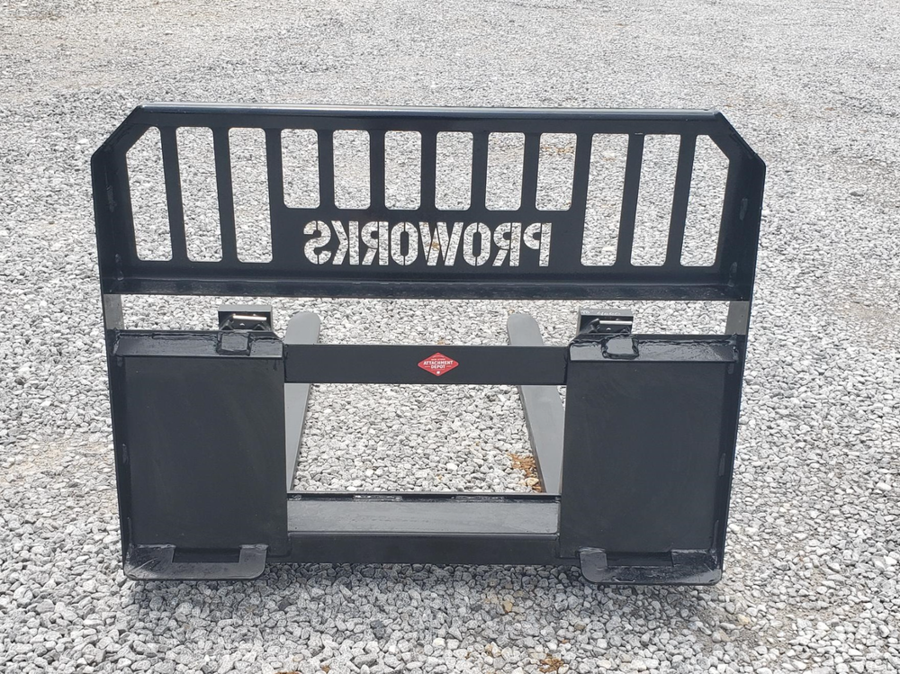 48" 4,000 Pound Pallet Forks Attachment Fits Skid Steer Quick Attach Loader