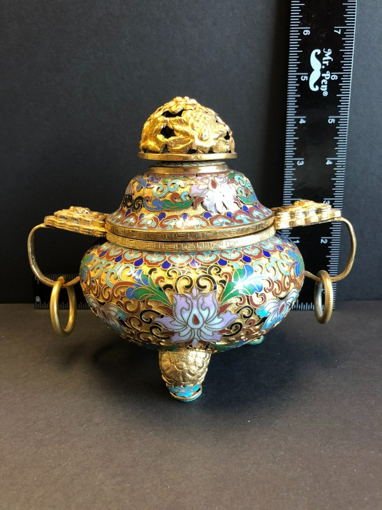 Vintage Chinese Cloisonné Incense Burner
