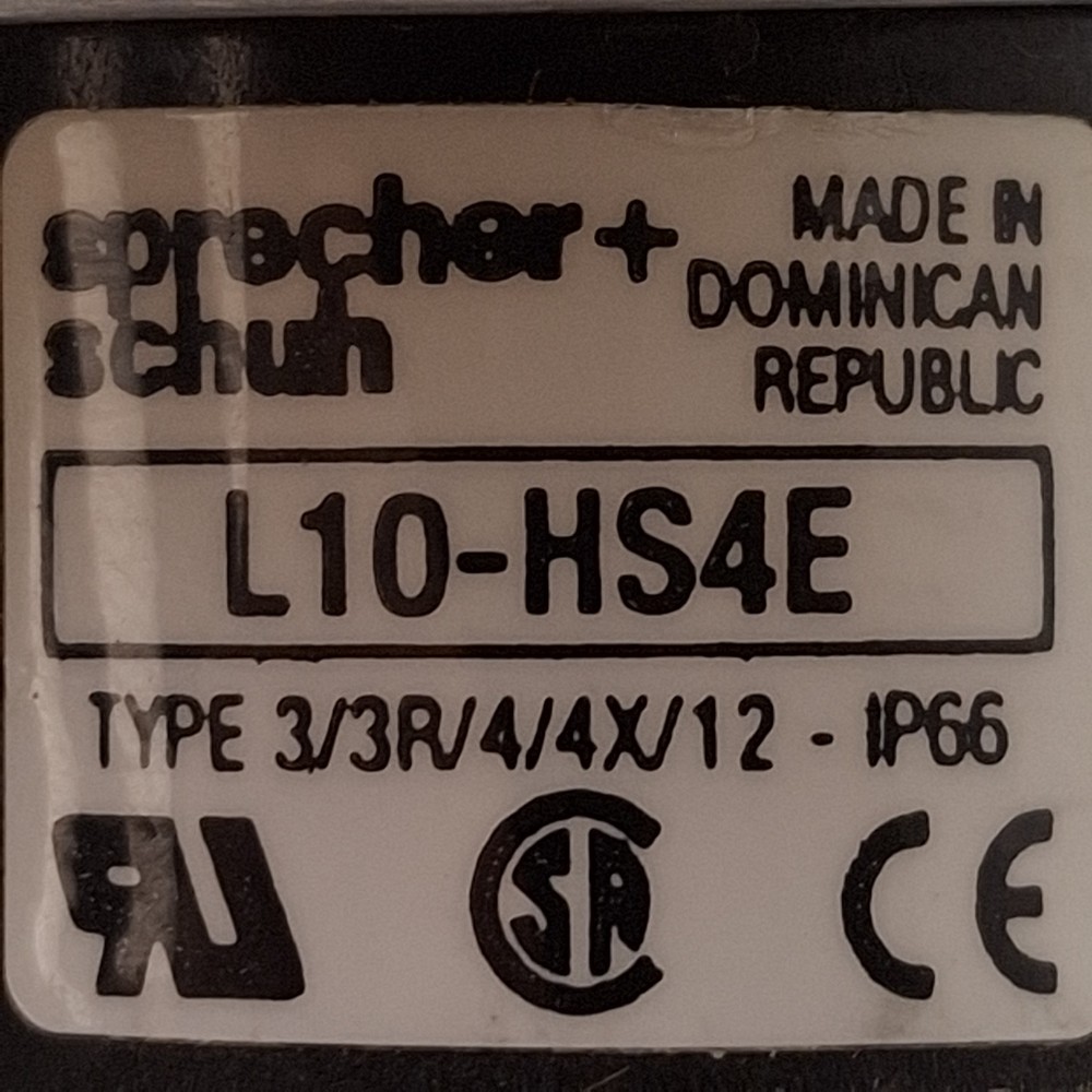 Sprecher + Schuh L10-HS4E Disconnect Switch Operator Handle For L10 Series