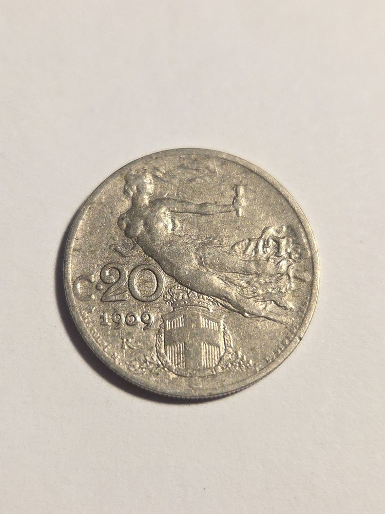 1909 Italy 20 Centesimi Coin - BT154