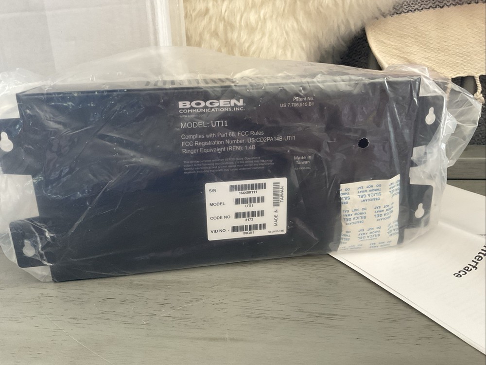 New Bogen Communications UTI1 Universal Paging Telephone Systems Interface