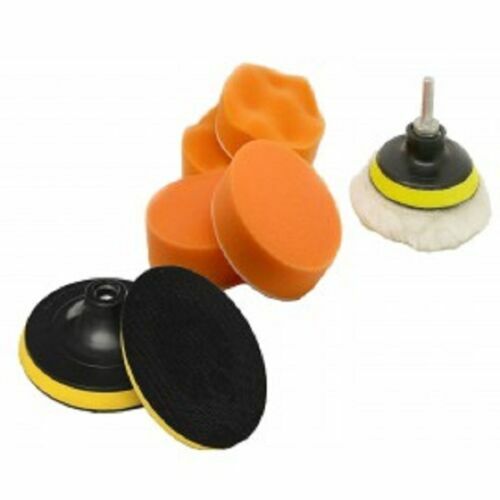 7pc Polisher Buffer Kit 3" Polishing Sponge Pad w/ 1/4" Drill Adapter Car Truck