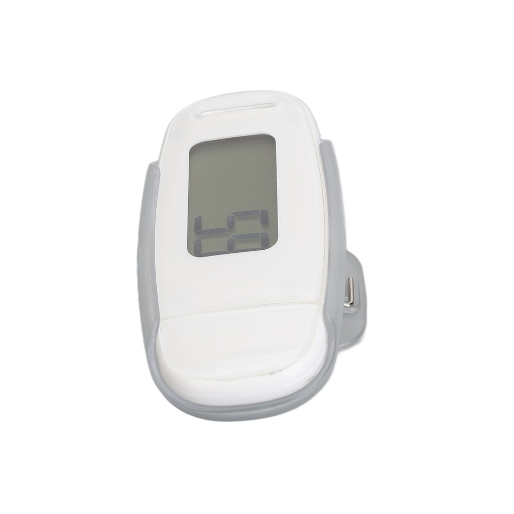 (White)Step Counter Large LCD Screen USB Rechargeable Pedometer W/ Lanyard FF