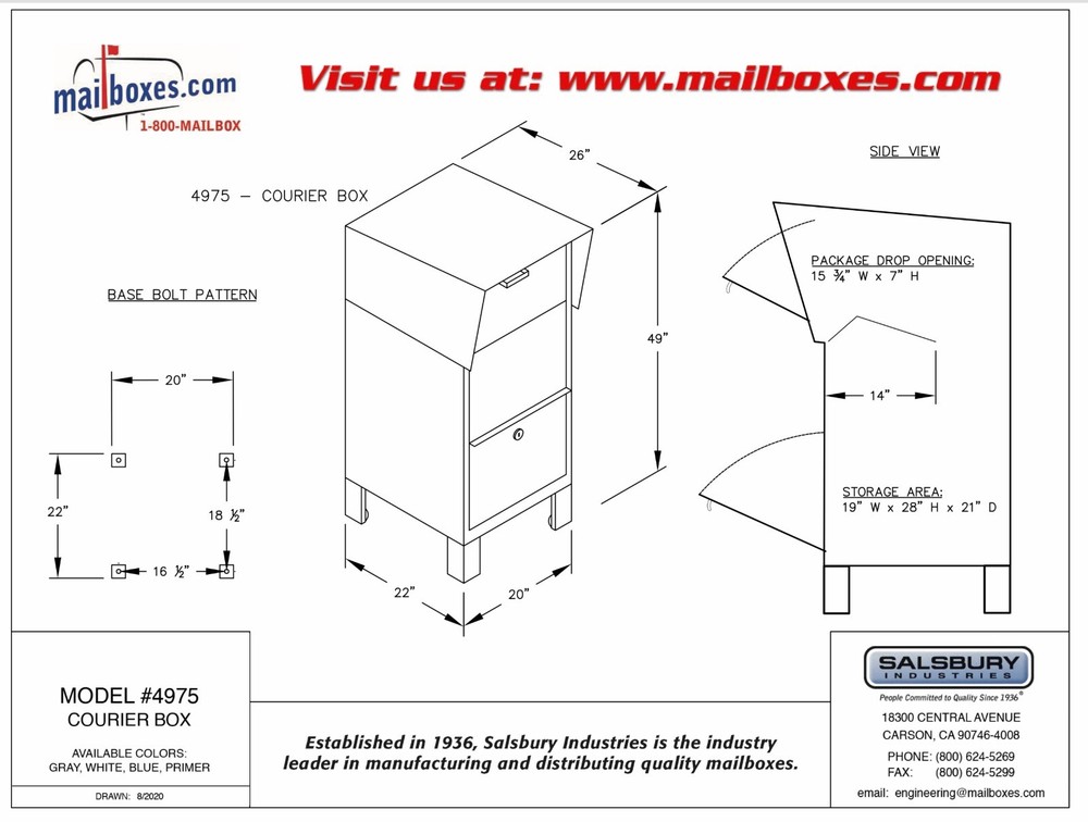 Parcel Box Package Letter Mailbox Secure Courier Lock Box 4 Amazon UPS FedEx