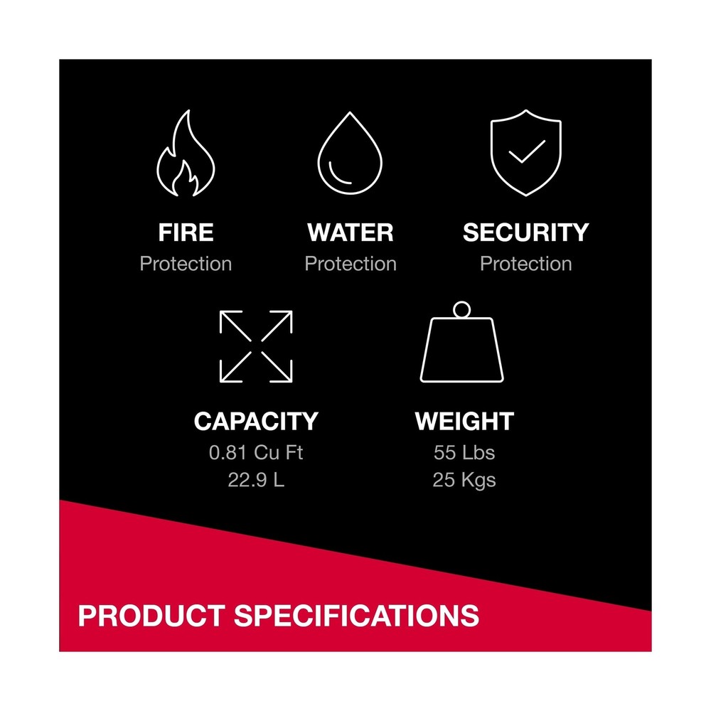 Fireproof and Home Large Office SentrySafe or Waterproof wit... Safe Shelf Safe,