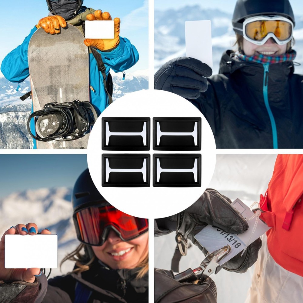 4Pcs Ski Goggle Pass Holders Working Easy to Use Ski Passes Protection Clamp