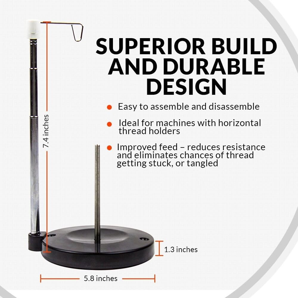 Adjustable Single Thread Spool Holder – Stand alone Embroidery, Sewing or Quil