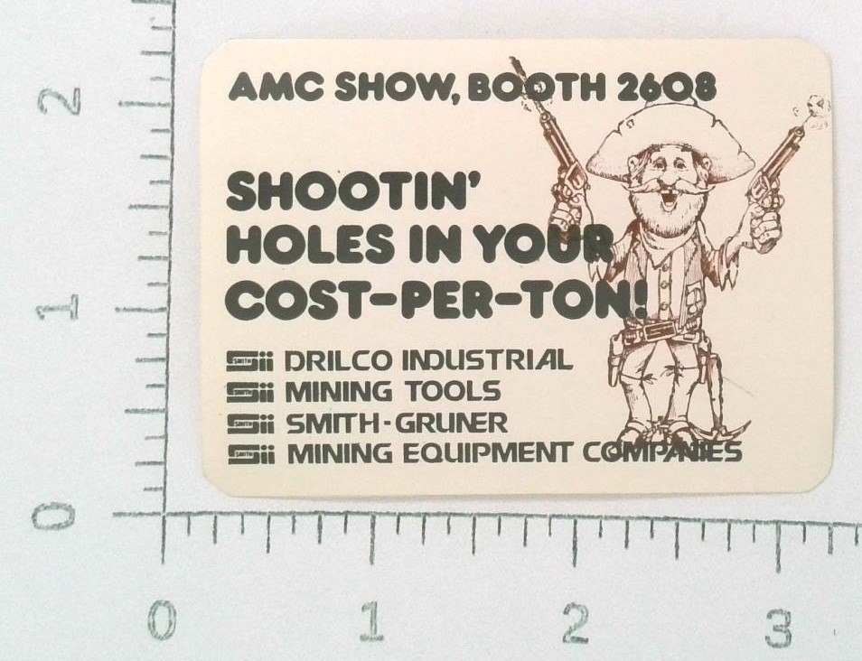 Vintage Drilco Smith Gruner Mining Tools Coal Mining Sticker Decal