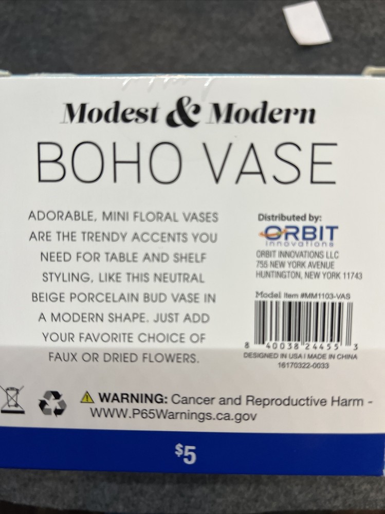 Modern & Modest Boho Vase Neutral Beige Porcelain
