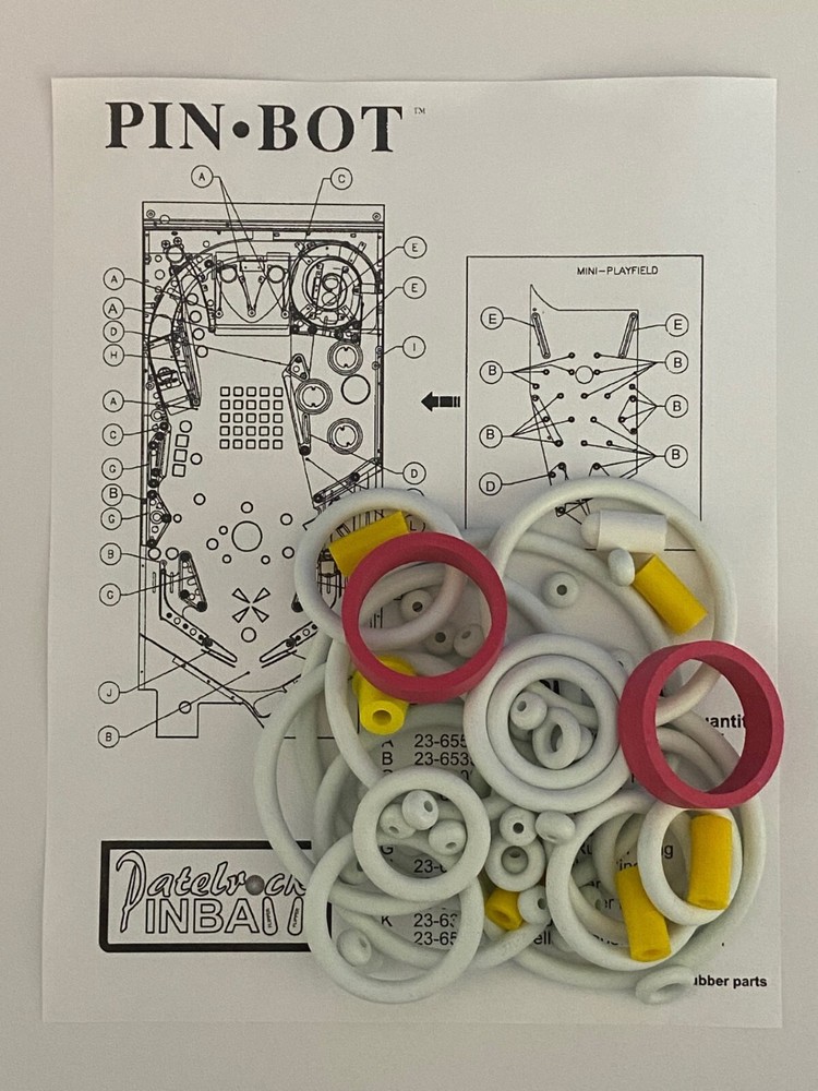 1986 Williams Pinbot / Pin Bot Pinball Machine Rubber Ring Kit