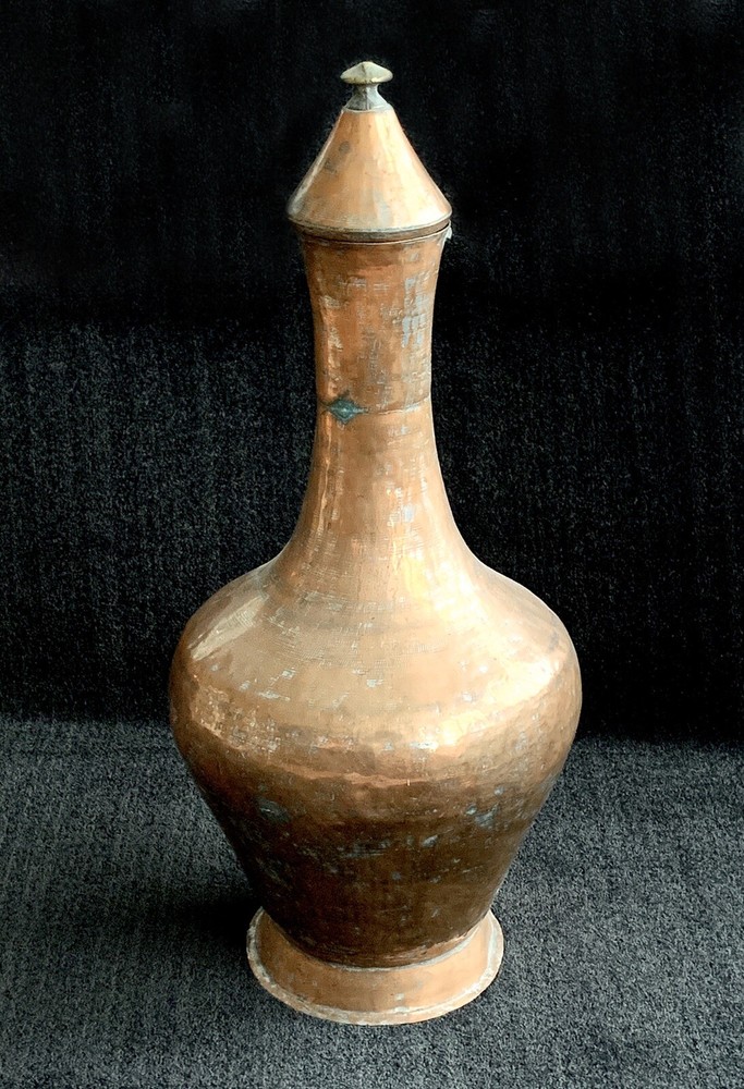 Turkish Copper Water Pitcher Jug 21" tall